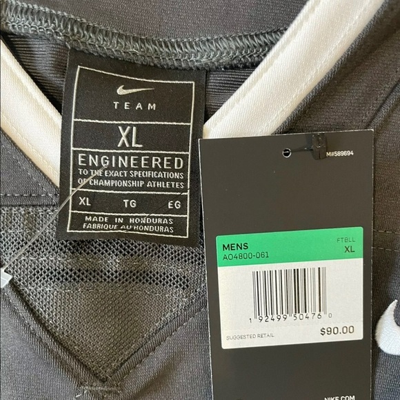 NIKE  VAPOR Untouchable Football Practice Jersey Gray/White Men's  AO4800-061 - Picture 2 of 4